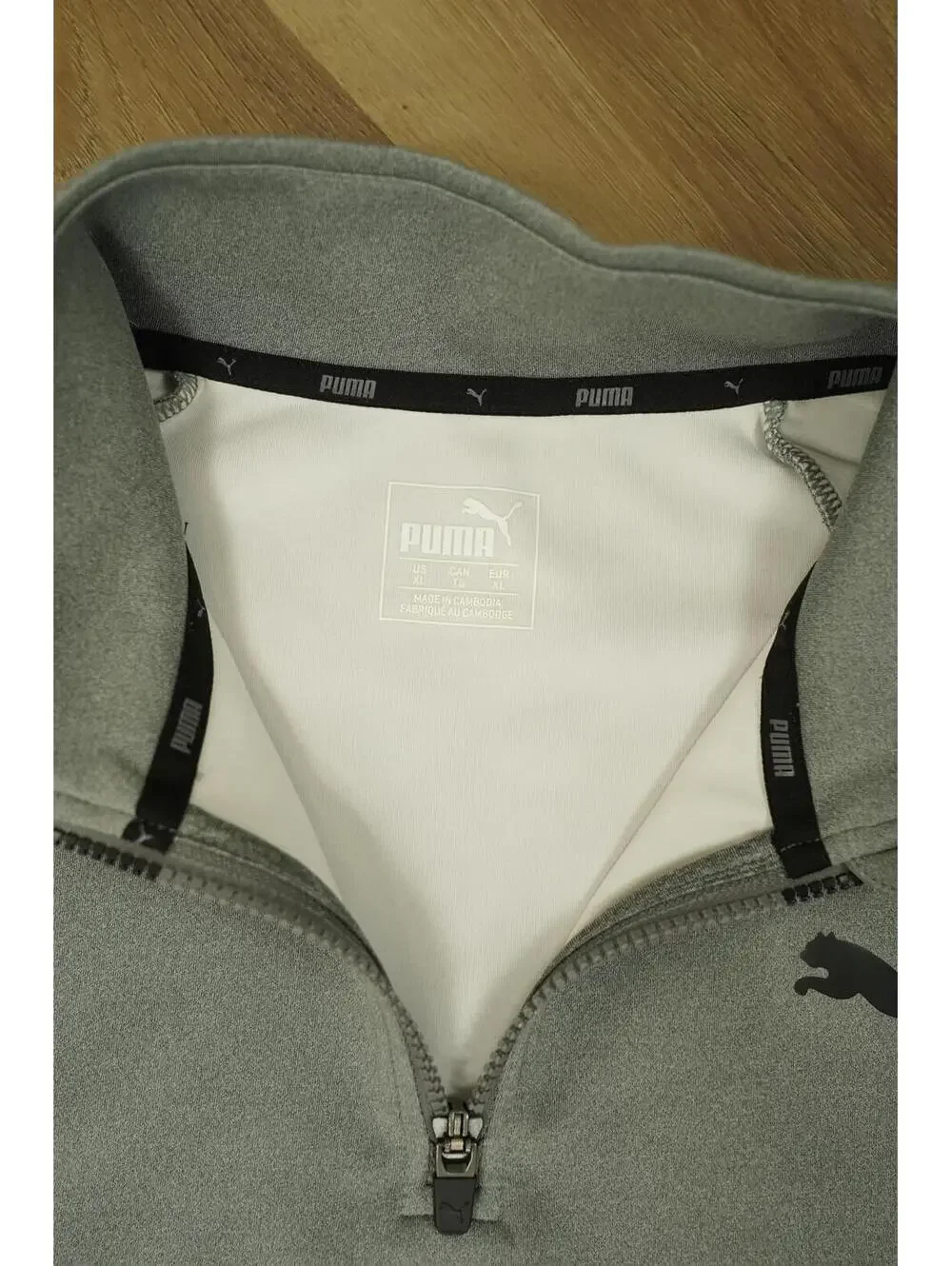Puma Light Gray Quarter Zip Pullover Sweatshirt - Athletic, activewear, casual‎